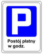 znak d-44, znak strefy p�atnego parkowania, parking p�atny