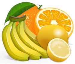 cytrusy, banan, banany, pomara�cze, li�� pomara�czy, cytryna, cytryny