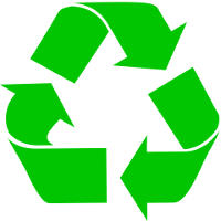 logo recyklingu, recycled logo, logo z zielonymi strza�kami