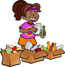 segregacja �mieci, kobieta, pude�ka, butelki, kartony, szk�o, papier, segregacja