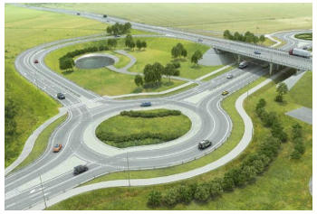 rondo, droga, autostrada a4, zjazd w pod��u, zjazd w niepo�omicach z autostrady a4 wizualizacja